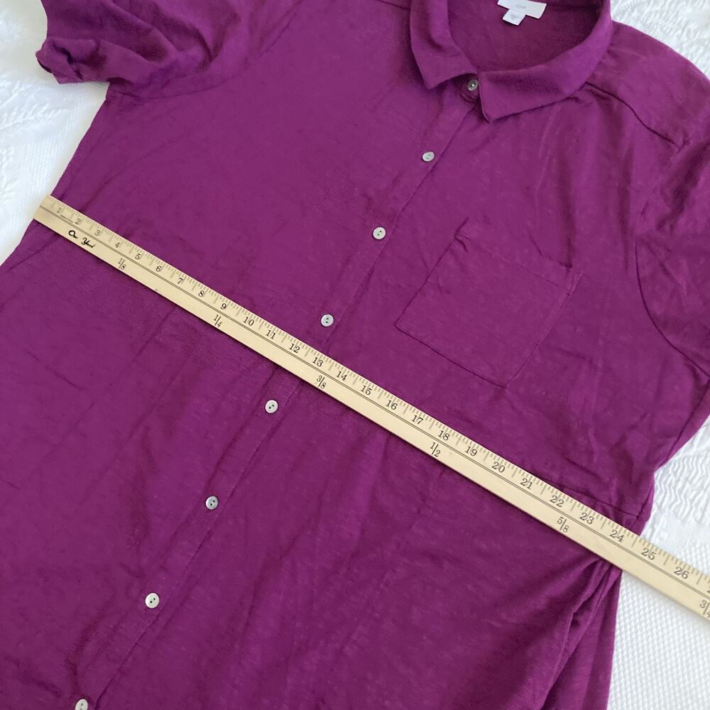 J Jill purple Knit Shirt Dress Cotton Blend Short Sleeve stretch Plus size 3X - Picture 5 of 13